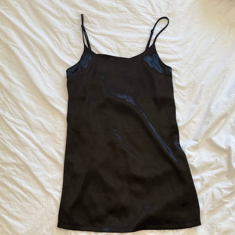 Black Satin Slip Dress